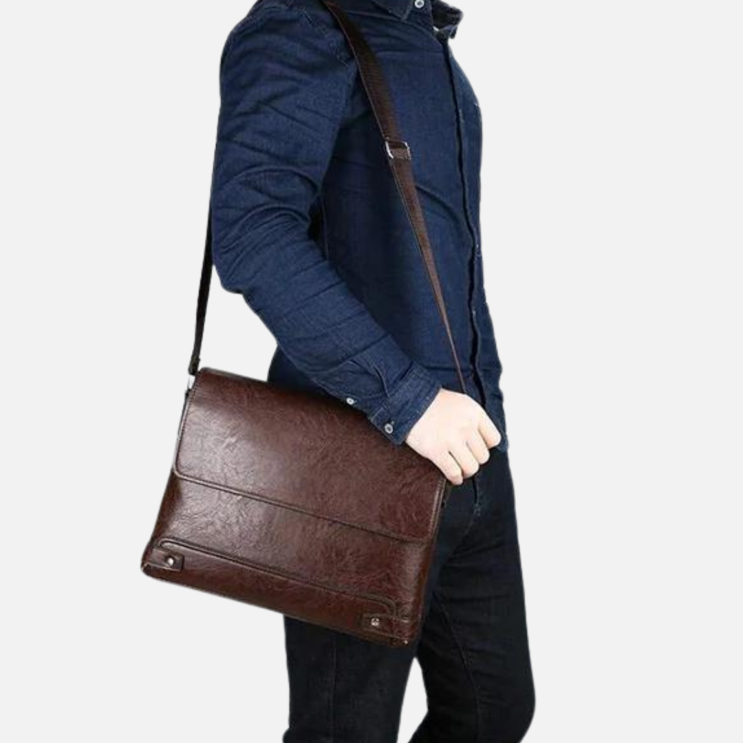 Bolsa de Ombro em Couro Genuino - Business Men