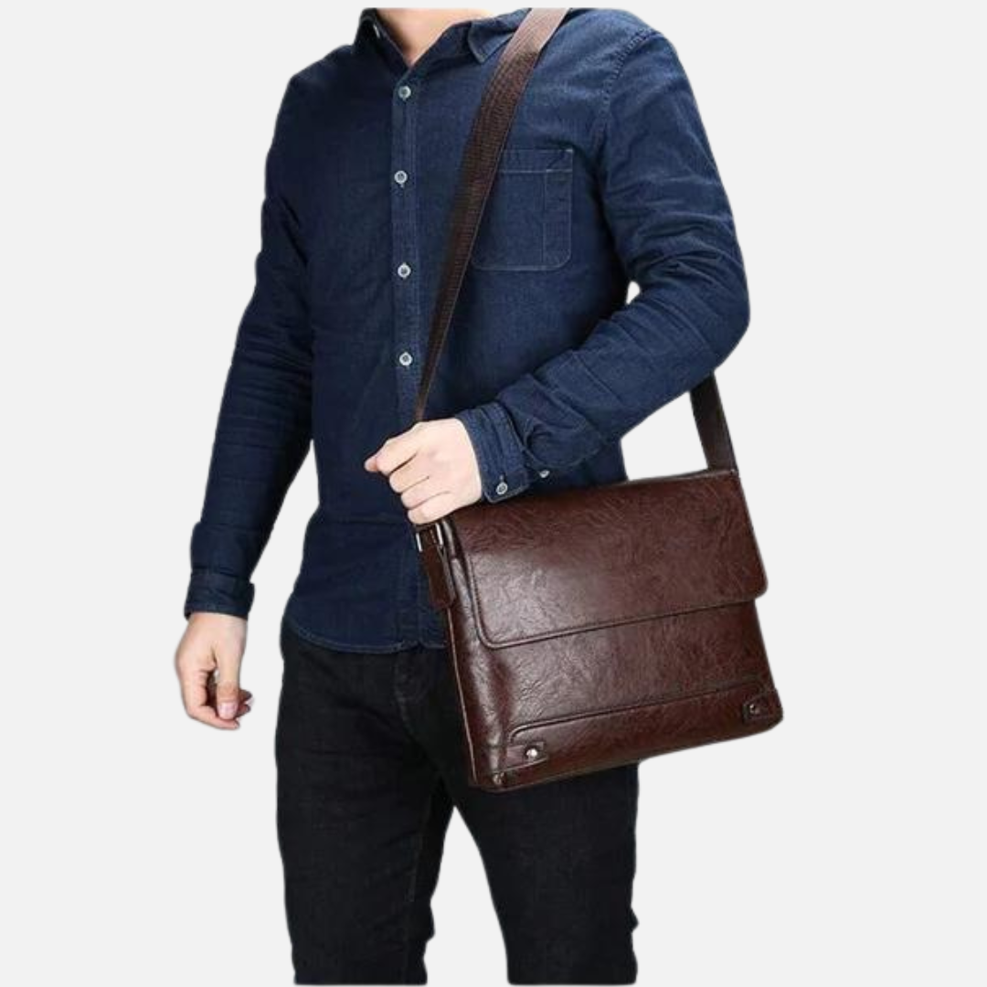 Bolsa de Ombro em Couro Genuino - Business Men