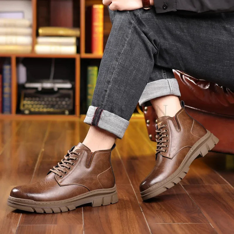 Bota Masculina de Inverno em Couro Genuino - Luiz Armen
