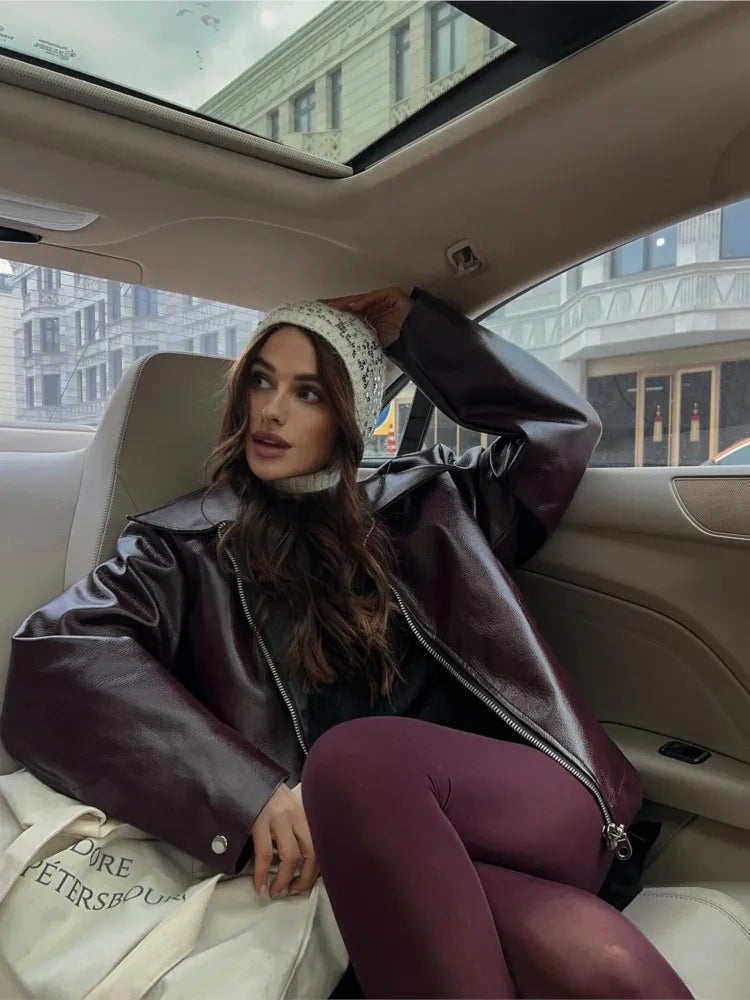 Jaqueta Feminina de Inverno em Couro Genuino - EuroPro