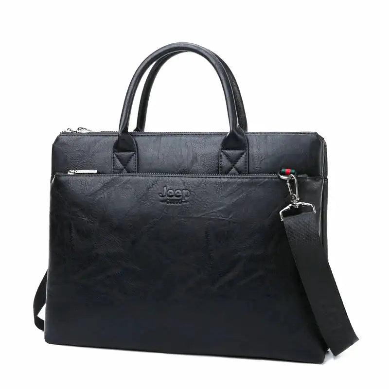 Maleta Masculina em Couro Genuino (CARTEIRA DE BRINDE) - JEEP Combo Premium