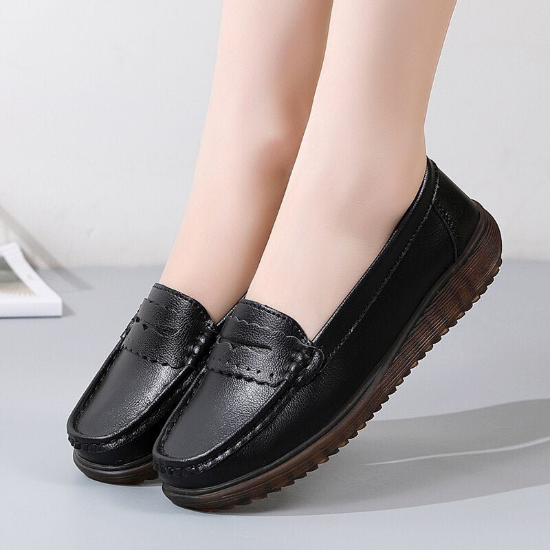 Mocassim Feminino em Couro Genuino - Ayala Premium