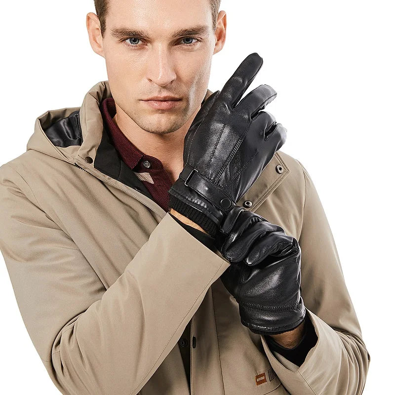 Luva Masculina de Couro Genuino - Premium Gloves