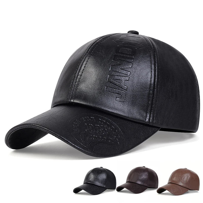 Boné Masculino em Couro Genuíno - Cooper