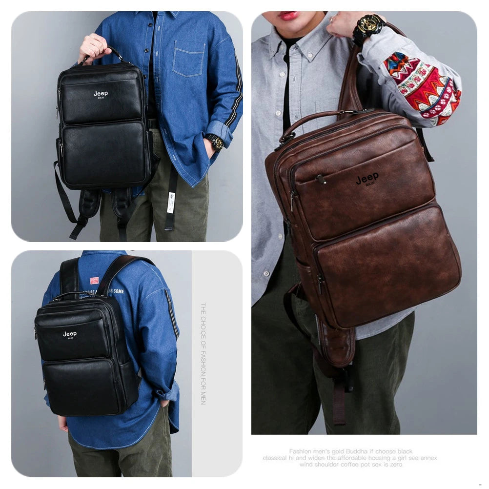 Mochila Jeep em Couro Genuino - Buluo Premium