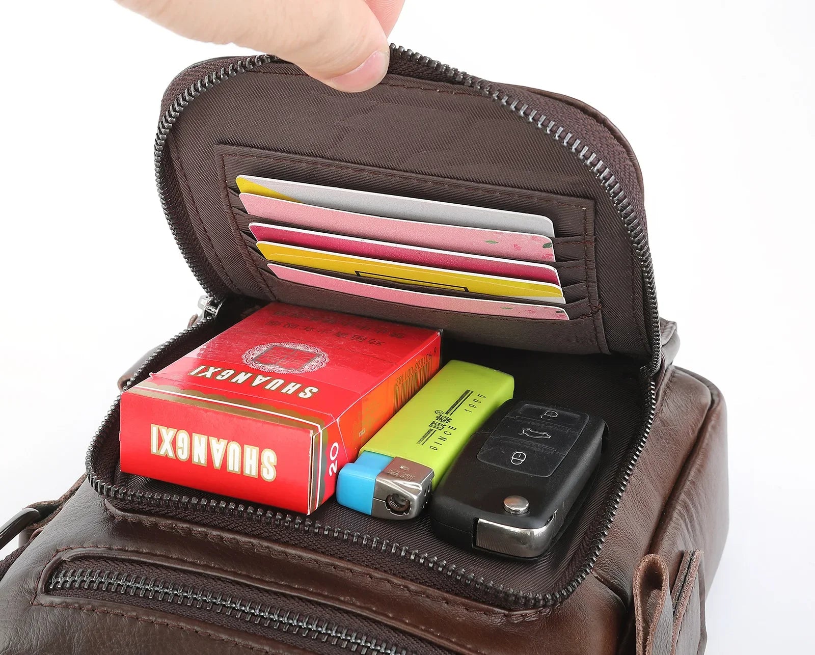Bolsa de Ombro em Couro Genuino - Genuine Premium