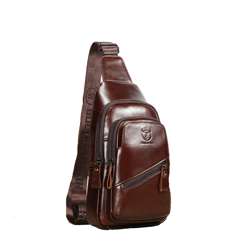 Bolsa de Ombro Masculina Transversal em Couro Genuino - Black Jack