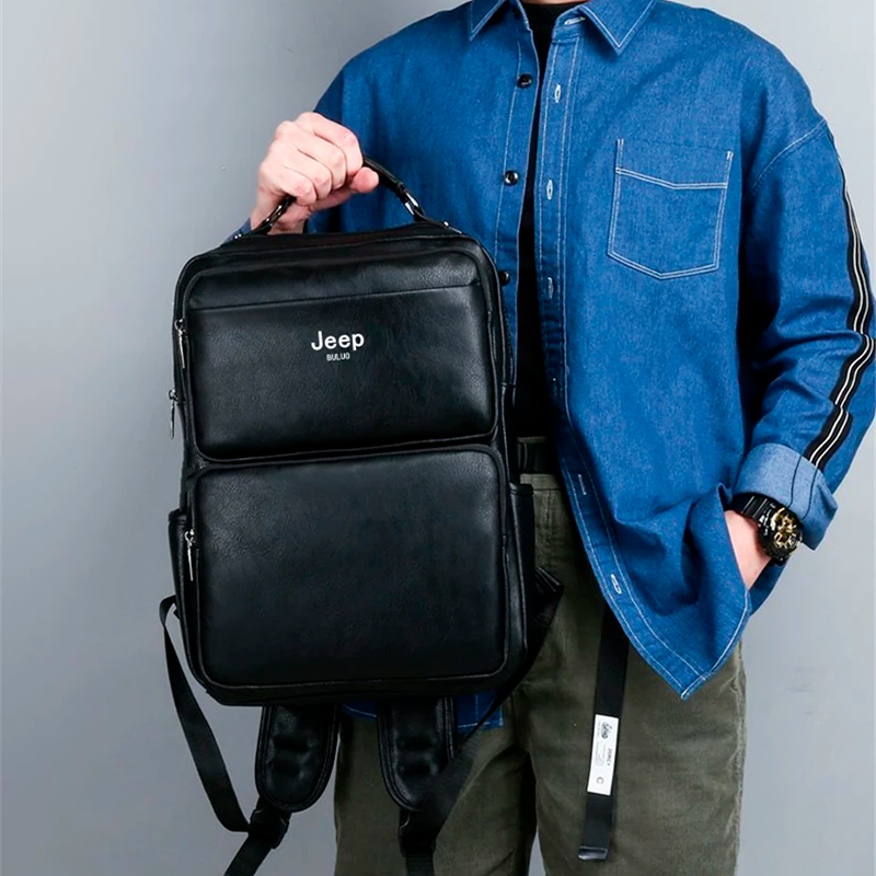 Mochila Jeep em Couro Genuino - Buluo Premium