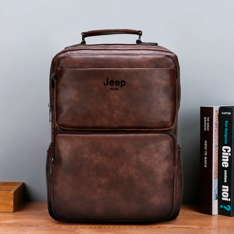 Mochila Jeep em Couro Genuino - Buluo Premium
