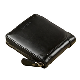 Carteira de Zíper em Couro Genuino - Weixier Premium