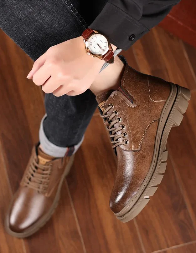 Bota Masculina de Inverno em Couro Genuino - Luiz Armen