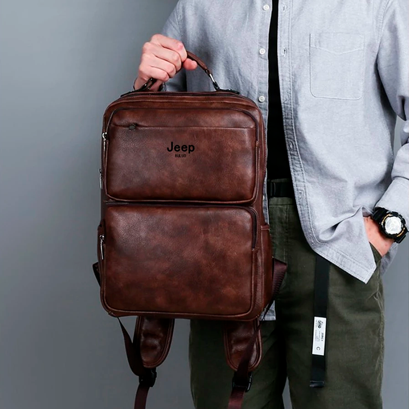 Mochila Jeep em Couro Genuino - Buluo Premium