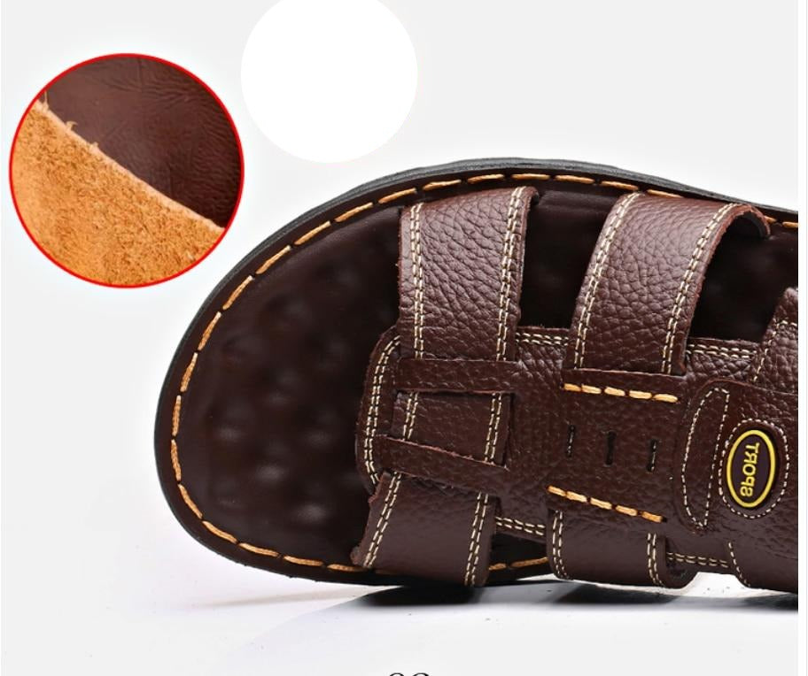 Sandália Masculina em Couro Genuíno - Santoro