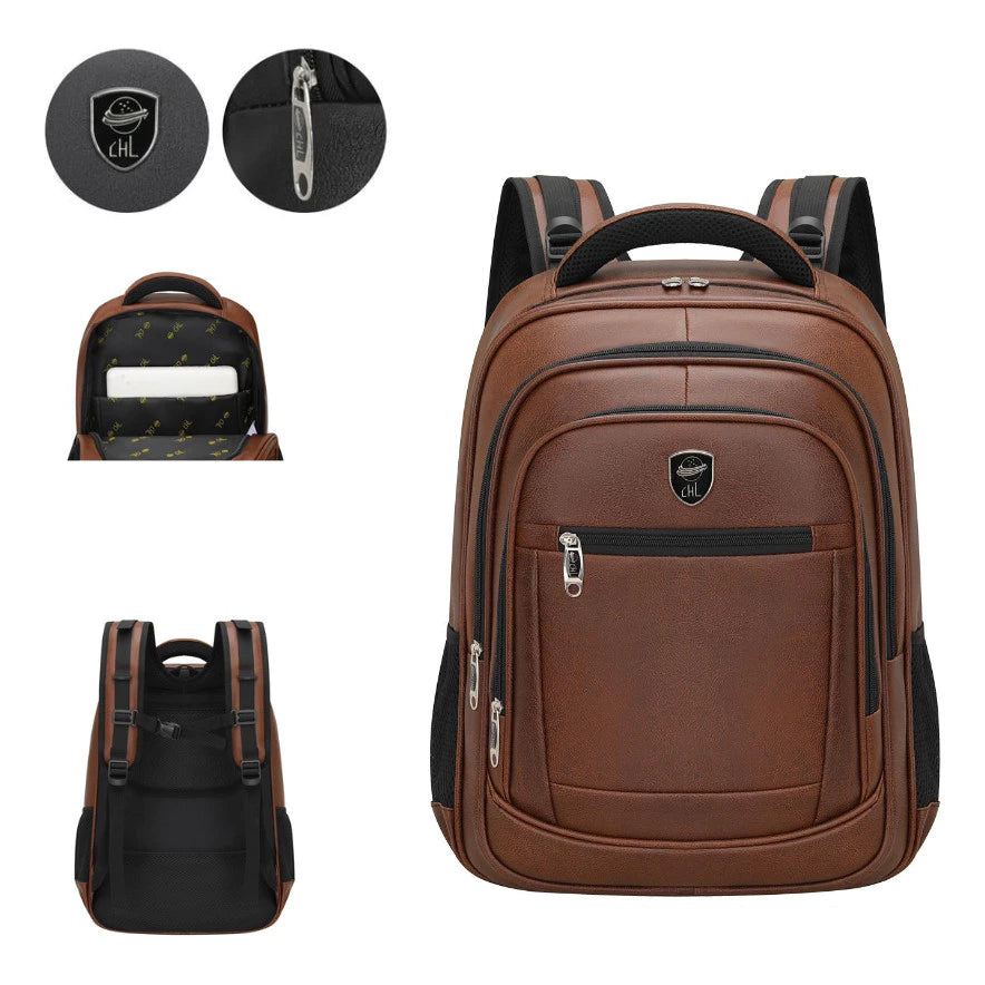 Mochila Executiva Masculina em Couro Premium - Saratoga EVO