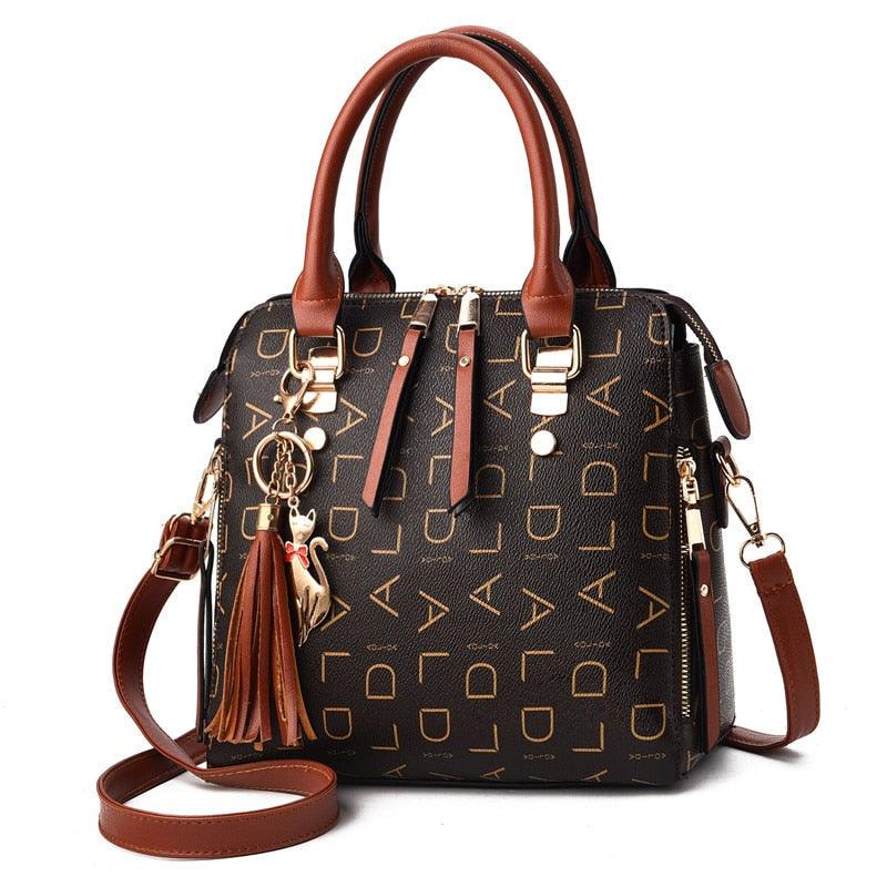 Bolsa Feminina de Couro - Pure Luxury by Lina BS-FM08 LojasStonks Marrom