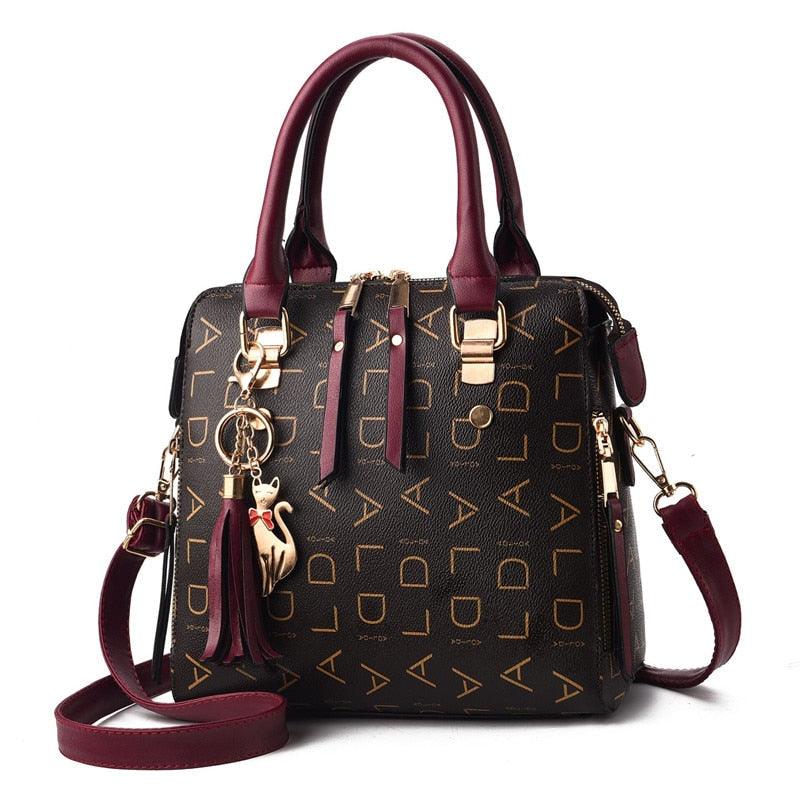 Bolsa Feminina de Couro - Pure Luxury by Lina BS-FM08 LojasStonks Vinho
