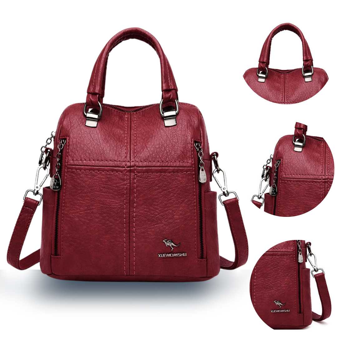 Bolsa Mochila Feminina em Couro - TwoInOne Premium