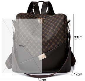 Mochila Feminina Xadrez em Couro - Levian Premium