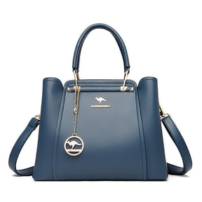 Bolsa Feminina Clássica em Couro - Aussie Bolsas a tiracolo LojasStonks Azul - bolsas femininas de couro em promocao, bolsas de couro legitimo baratas, bolsa de couro feminina transversal, bolsa feminina, bolsa feminina grande