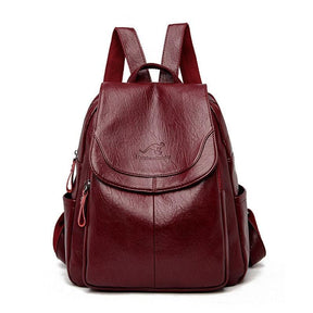 Mochila Feminina de Couro Vintage - Aussie Mochilas LojasStonks Vinho - mochila de couro legitimo, mochilas de couro feminina, mochilas de couro masculina, mochila de couro preta