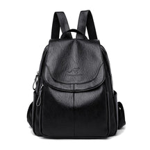 Mochila Feminina de Couro Vintage - Aussie Mochilas LojasStonks Preto - mochila de couro legitimo, mochilas de couro feminina, mochilas de couro masculina, mochila de couro preta